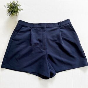 Abercrombie & Fitch Pleat Front Shorts in Navy Blue